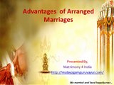 Advantages  of Arranged Marriages