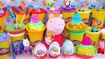 SURPRISE EGGS PARTY Kinder Peppa pig Planes 2 Play doh very colorful eggs