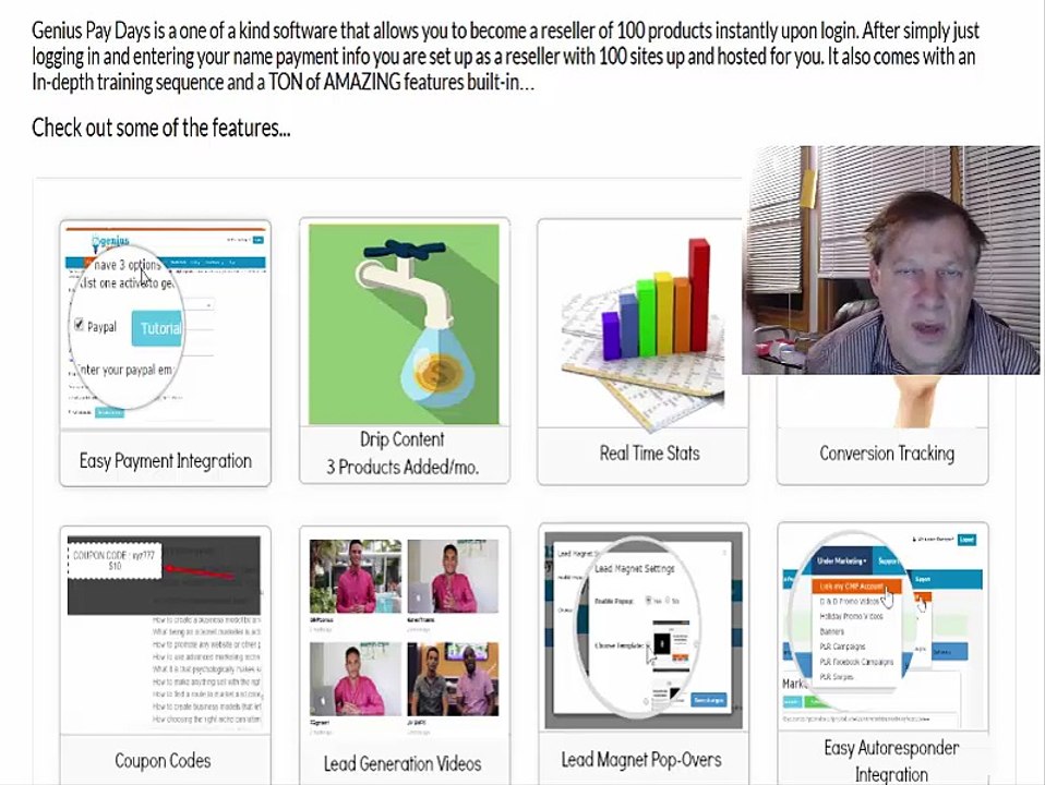 Genius Pay Days Review - A simple done for you marketing system