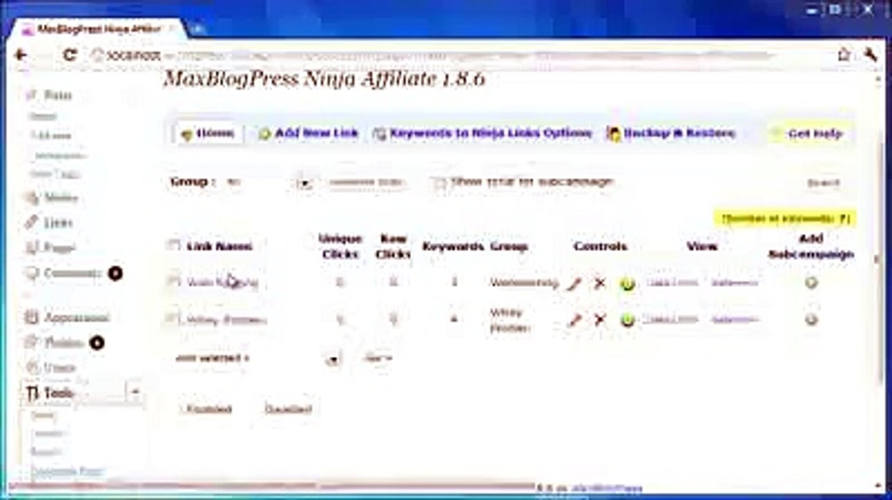 MaxBlogPress Ninja Affiliate Wordpress Affiliate Link Management Plugin 118
