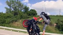 ---Extreme Freestyle Street Bike STUNTS   ACCIDENTS On Highway MIDDLE OF THE MAP RIDE 2014 Stunt Bikers - YouTube
