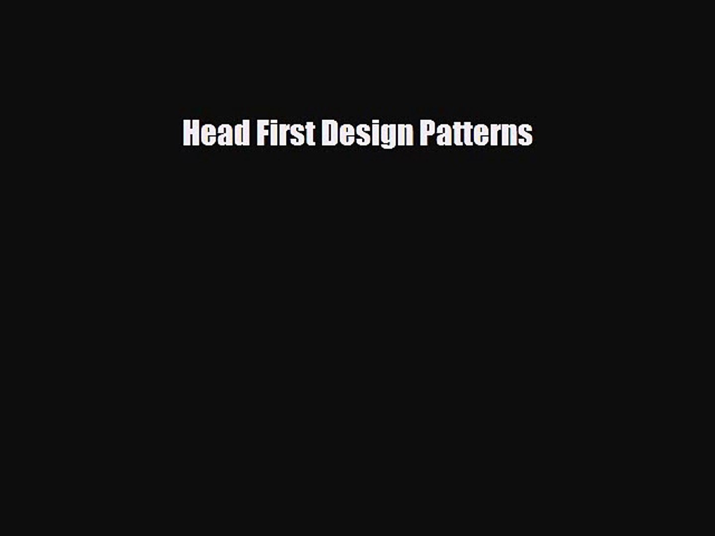 [PDF Download] Head First Design Patterns [Download] Online