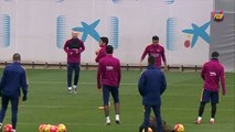 Messi and Neymar skills during FC Barcelona training session