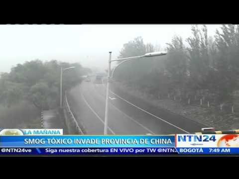 ¡Totalmente blanca! Gigantesca nube de smog invade la provincia de Liaoning, en China