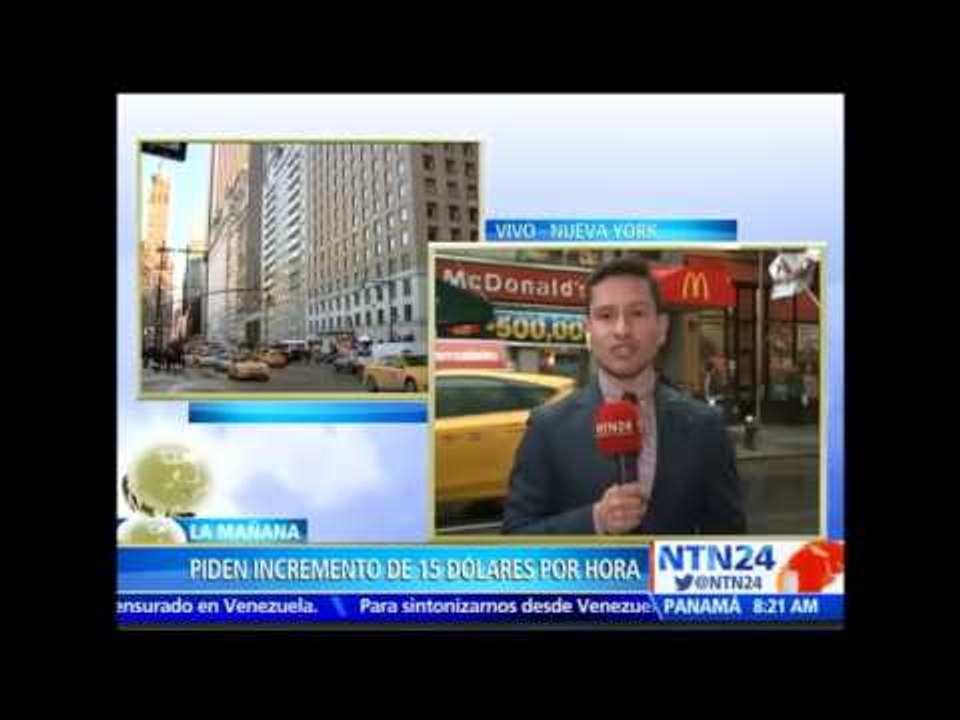 Trabajadores de establecimientos de comida rápida en N.Y. exigen aumento de 15 dólares por hora