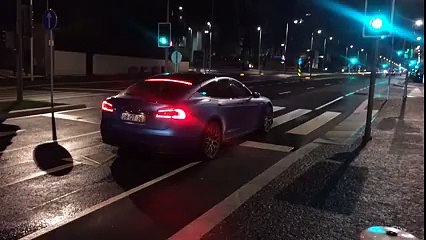 O Primeiro Tesla Brabus com 772cv em arranques na AV. da Boavista