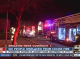 Six people displaced from house fire
