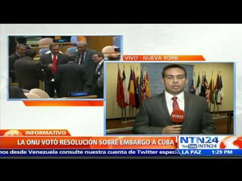 Naciones Unidas vota en contra de embargo a Cuba y pide a EE.UU. eliminar el bloqueo