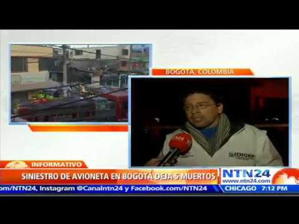Mueren cinco personas y otras quince resultan heridas tras accidente de avioneta en Bogotá