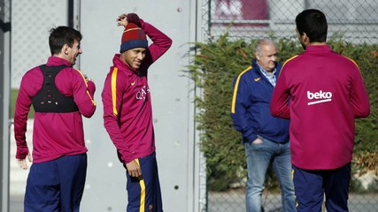 FC Barcelona train the morning after huge victory