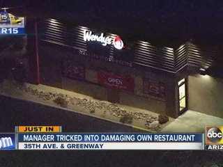 Manager tricked into damaging own restaurant