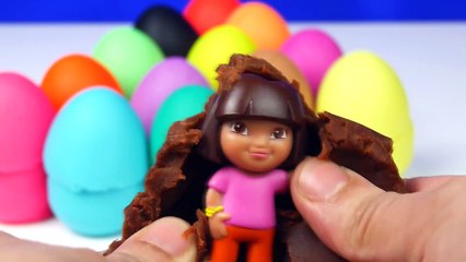 ULTIMATE PLAY DOH SURPRISE EGGS !! Spiderman Finn and Jake Hulk Dora the explorer Toy Video for kids