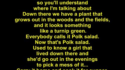 Elvis Presley – Polk Salad Annie Lyrics