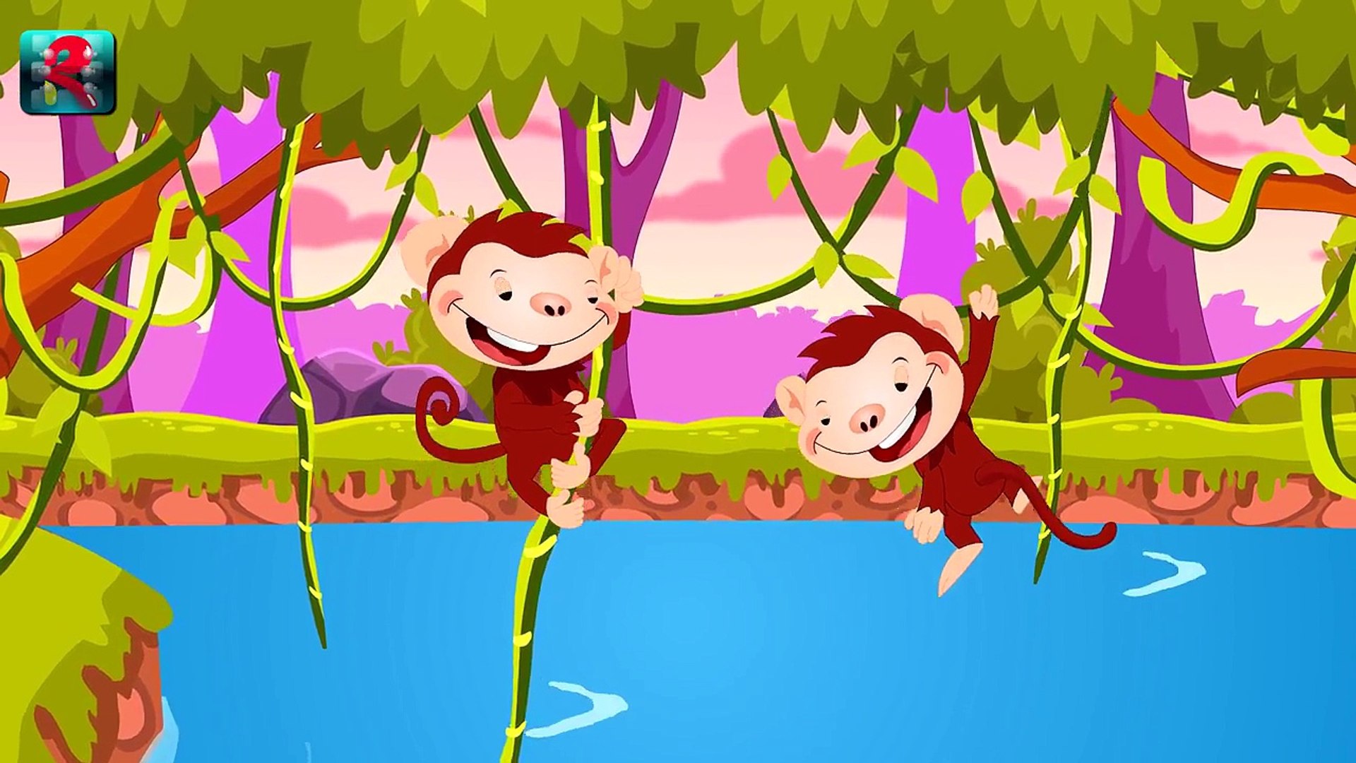 Five Little Monkeys Swinging In The Tree Nursery Rhymes - Dailymotion Video