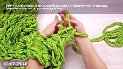 Модный шарф за полчаса, не умея вязать