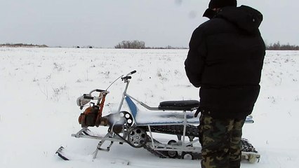 самодельный снегоход с двигателем бензопилы урал