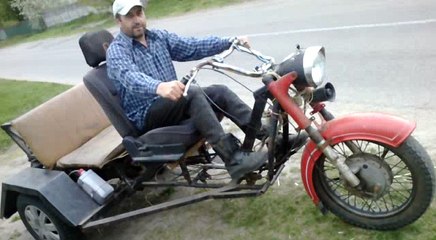 Самодельный трицикл с двигателем от запорожца