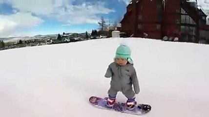 Cute kid is skating