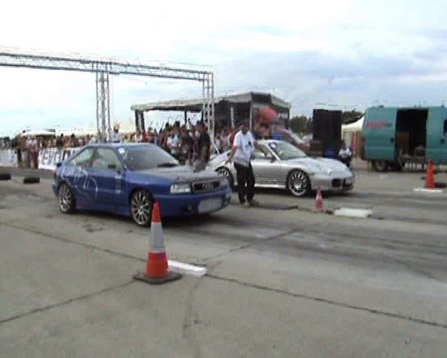 Audi S2 Coupe [10.08@231] Vs. Porsche 996 Turbo Drag Race