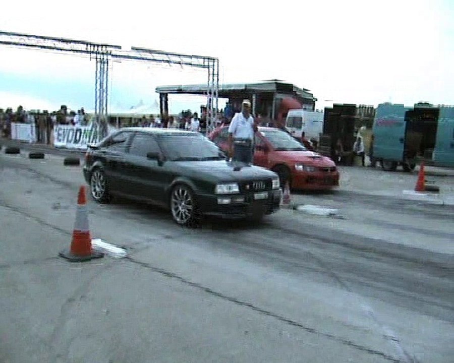 Audi S2 Coupe [RT] Vs. Mitsubishi Lancer EVO IX Drag Race