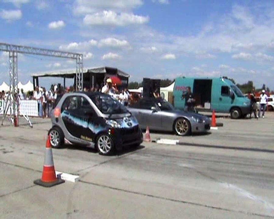 Honda S2000 Vs. Smart Kawasaki ZX 10 Drag Race