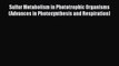 Sulfur Metabolism in Phototrophic Organisms (Advances in Photosynthesis and Respiration)  Read