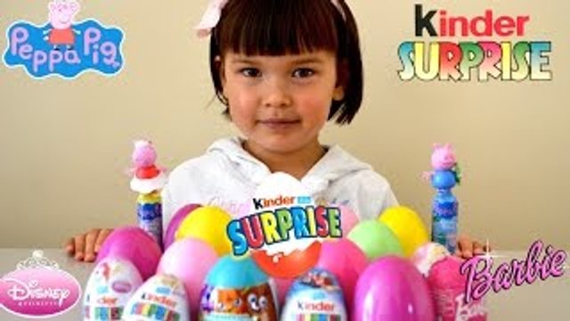 20 Surprise Eggs Barbie Peppa Pig Hello Kitty Spiderman Disney Princess Kinder Eggs Toys U