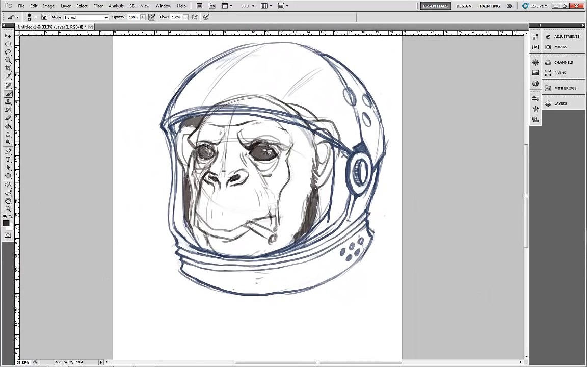Adobe Illustrator Tutorial: How to Draw an Astrochimp