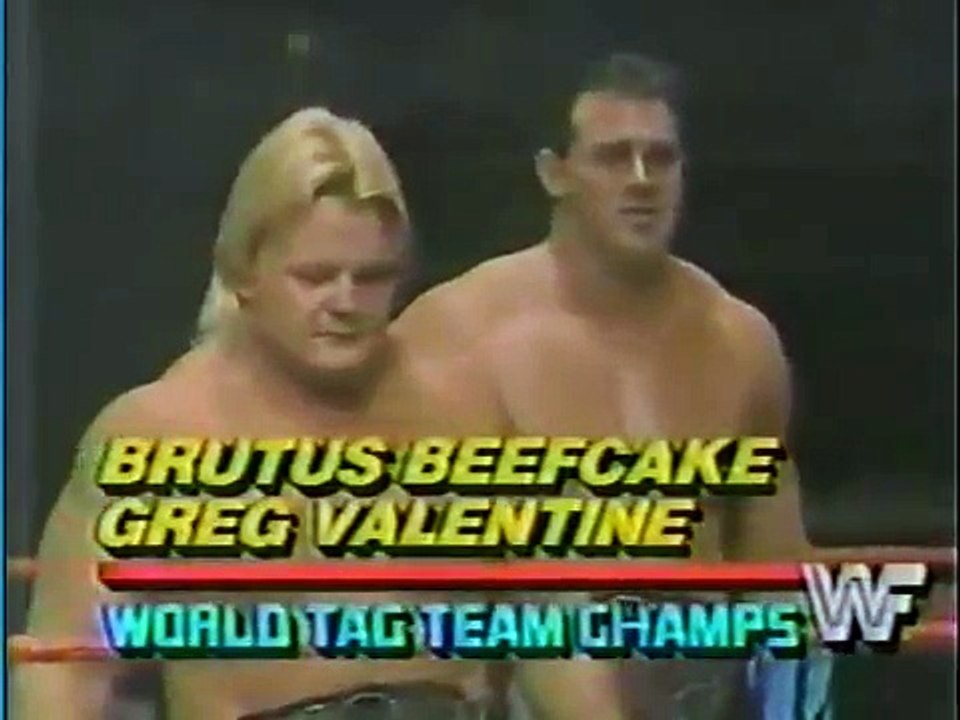 British Bulldogs vs Greg Valentine & Brutus Beefcake   Championship Wrestling Feb 1st, 1986