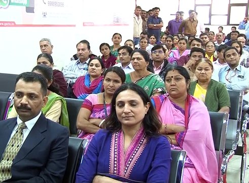 Ahmedabad minister Vijaya Rupani talks on GPS system installation in AMTS Bus