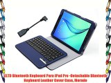 ELTD Bluetooth Keyboard Para iPad Pro -Detachable Bluetooth Keyboard Leather Cover Case Morado