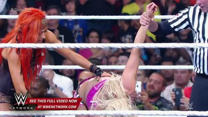 WWE Network Charlotte celebrates winning the Divas Title with her father Night of Champions 2015