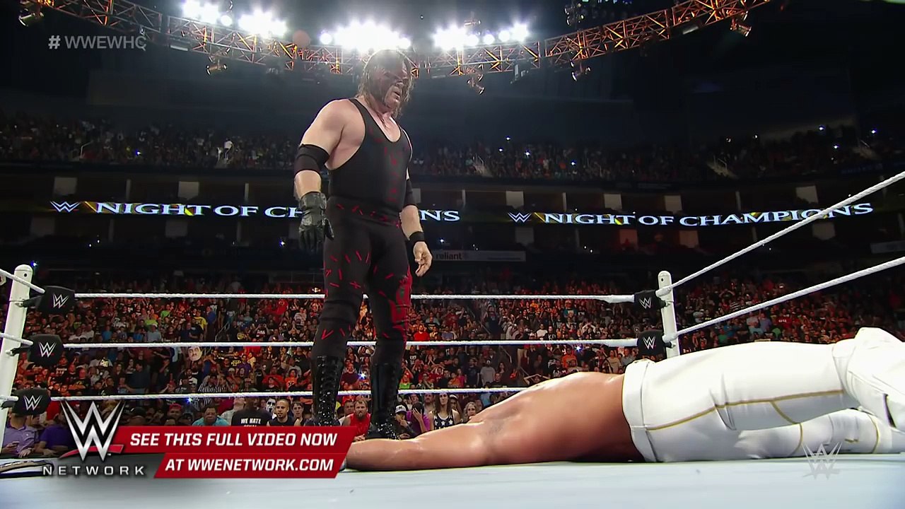WWE Network Kane attacks Seth Rollins Night of Champions 2015
