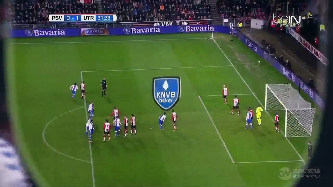 0-1 Bart Ramselaar Goal Holland  KNVB Beker  Quarterfinal - 04.02.2016, PSV Eindhoven 0-1 FC Utrecht