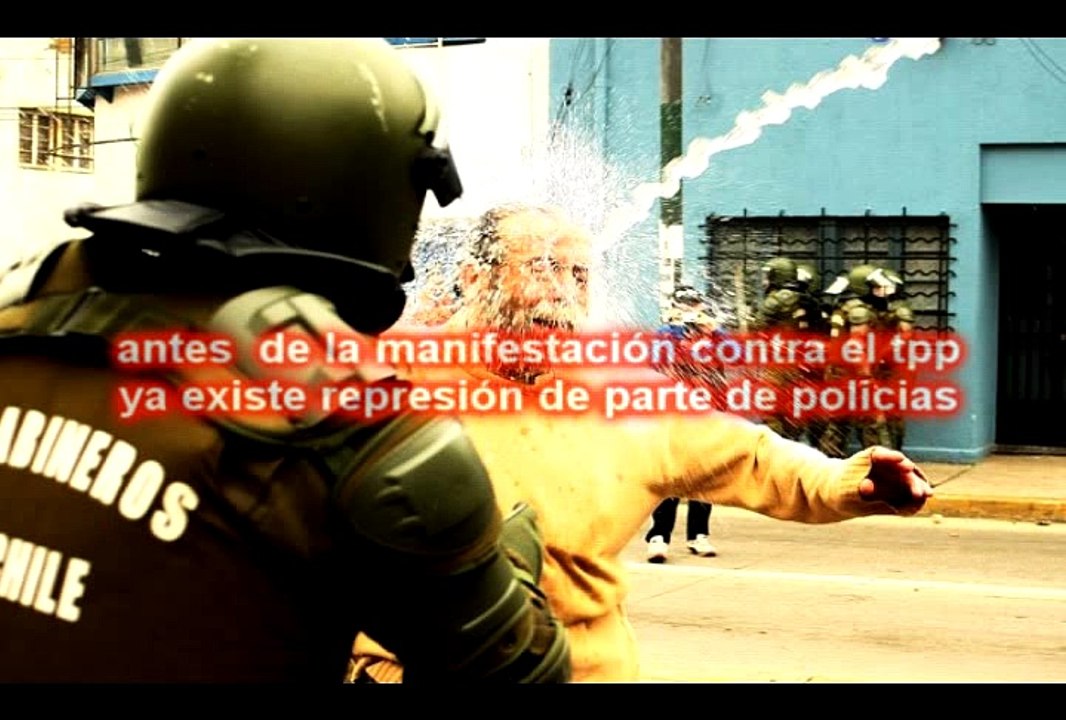 antes de la manifestación contra el tpp ya existe represión de parte de policias