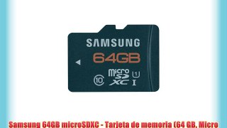 Samsung 64GB microSDXC - Tarjeta de memoria (64 GB Micro Secure Digital Extended Capacity (MicroSDXC)