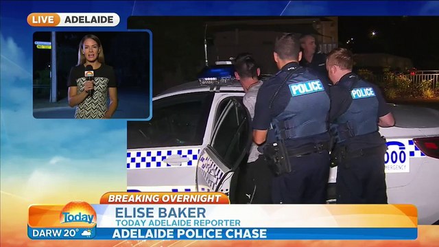 Adelaide police chase ends with car crashing into pole, two arrested - 9news.com.au
