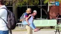 Guys Decide to 'Pick Up Chicks' Literally by Offering Piggy Back Rides on Campus