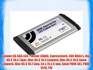 Sonnet SD-SXS-E34 - Lector (SDHC ExpressCard 480 Mbit/s Mac OS X 10.4 Tiger Mac OS X 10.5 Leopard