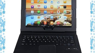 IVSO Funda de Cuero con Teclado QWERTY Bluetooth para Lenovo IdeaTab A10-70 Tablet - con Removable