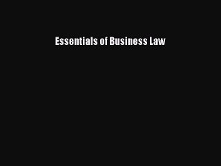 (PDF Download) Essentials of Business Law Download