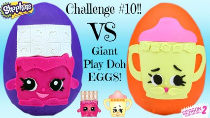 Скачать видео: SHOPKINS CHALLENGE #10 - Giant Play Doh Surprise Eggs | Shopkins Baskets -  Awesome Toys TV