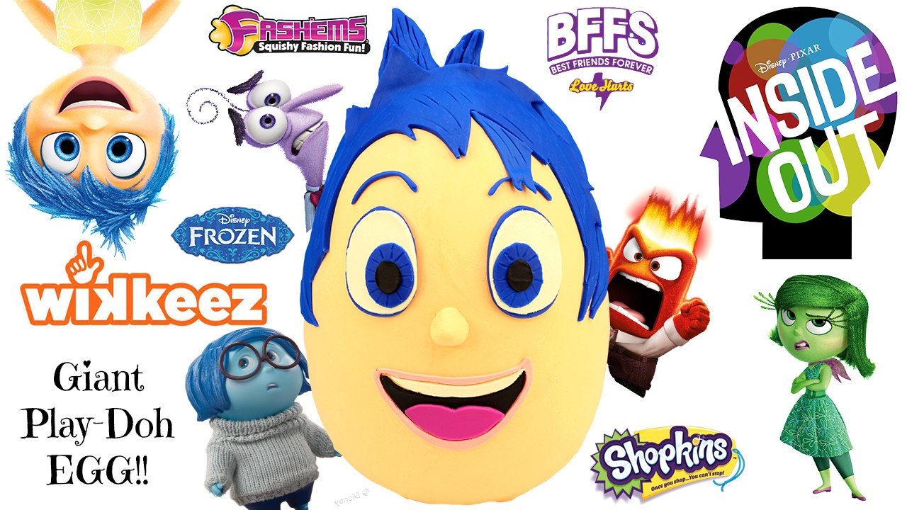 GIANT Disney Inside Out Play Doh Surprise Egg - BFFS, Shopkins, Fash'ems, Kinder Egg