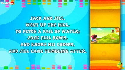 Jack & Jill Karaoke Version With Lyrics Cartoon/Animated English Nursery Rhymes For Kids