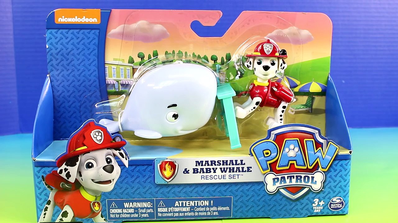 Nickelodeon Paw Patrol Fire Fighter Marshall And Baby Whale Spy Chase & Penguins
