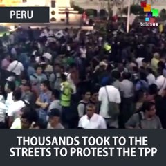 Peruvians Take to the Streets to Protest TPP