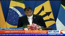 Rafael Correa anuncia destitución del alto mando militar de Ecuador