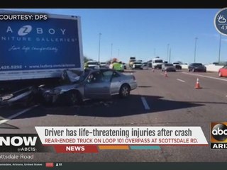 Driver has life-threatening injuries after crash