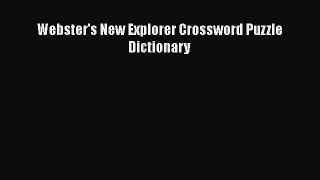 Webster's New Explorer Crossword Puzzle Dictionary Free Download Book