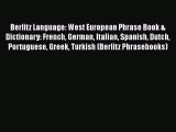 Berlitz Language: West European Phrase Book & Dictionary: French German Italian Spanish Dutch